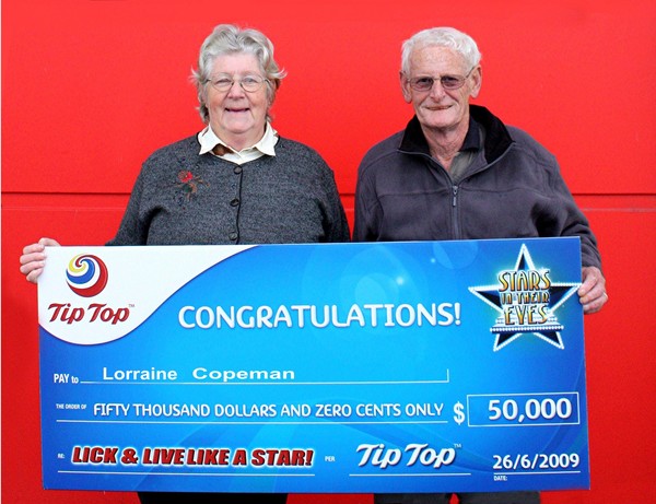 Lorraine and Neil Copeman Tip Top $50000 Winner